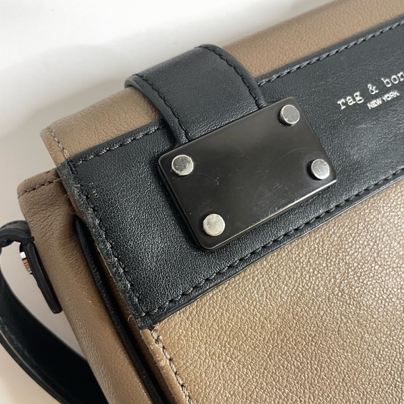 Rag & Bone Mini Pilot Crossbody Purse Bag - Taupe & Black, beige, small - Picture 7 of 16